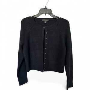 Ann Taylor Black Chunky Knit Button-Up Cardigan – Size M